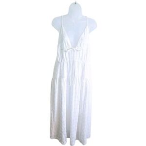 ASTR The Label Lizbeth White Gauze Spaghetti Strap Maxi‎ Dress Sz S Cottagecore